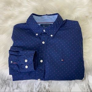 Tommy Hilfiger | Button Up Dot Pattern Classic Fit Dress Shirt M